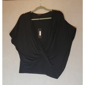 sen Collection Teagan Wrap Top Black One Size NWT
